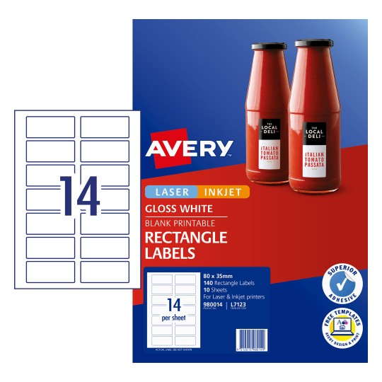 Crystal Clear Rectangle Labels 980019 Avery Australia