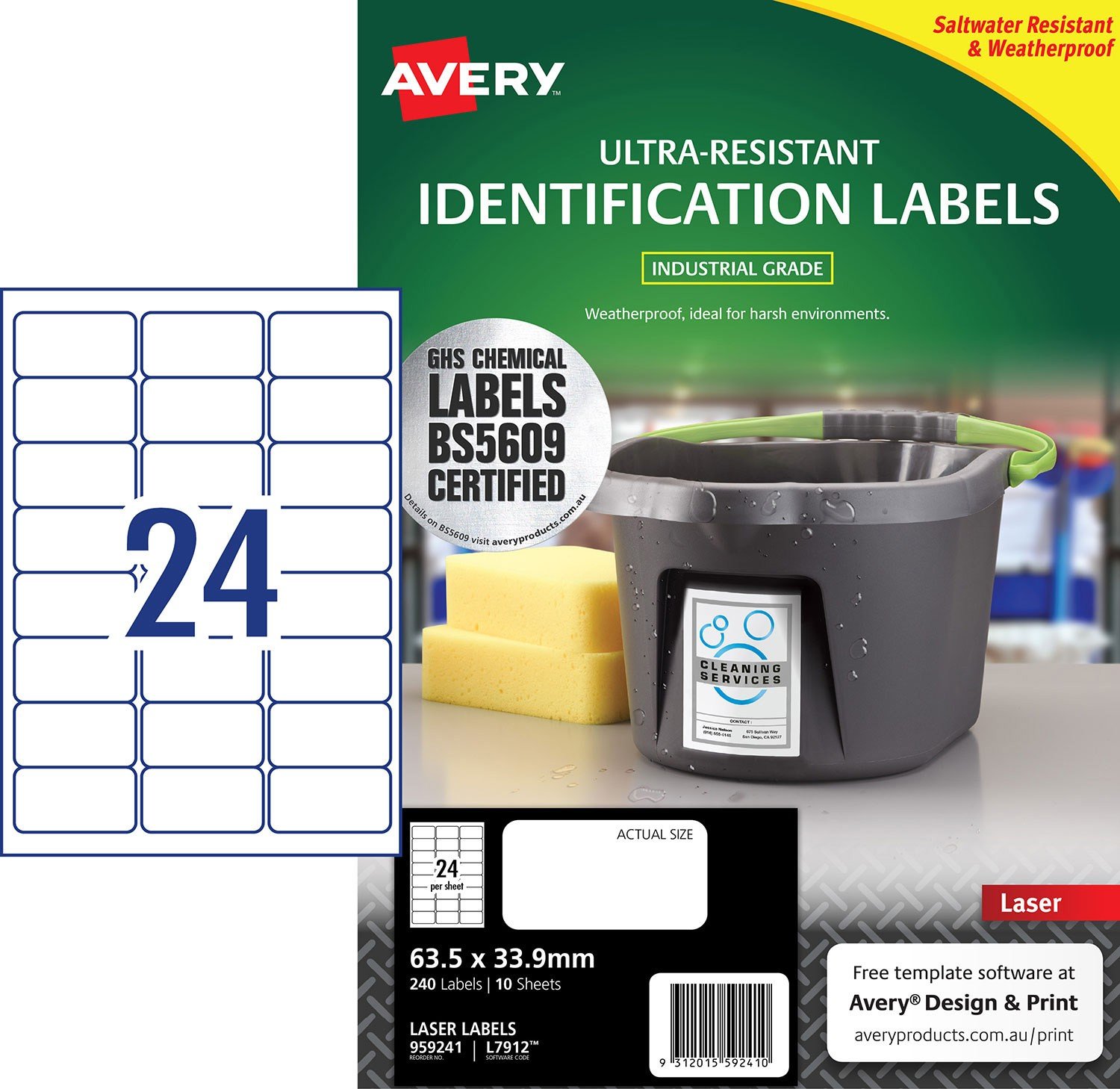UltraResistant Chemical Grade Labels 959241 Avery Australia